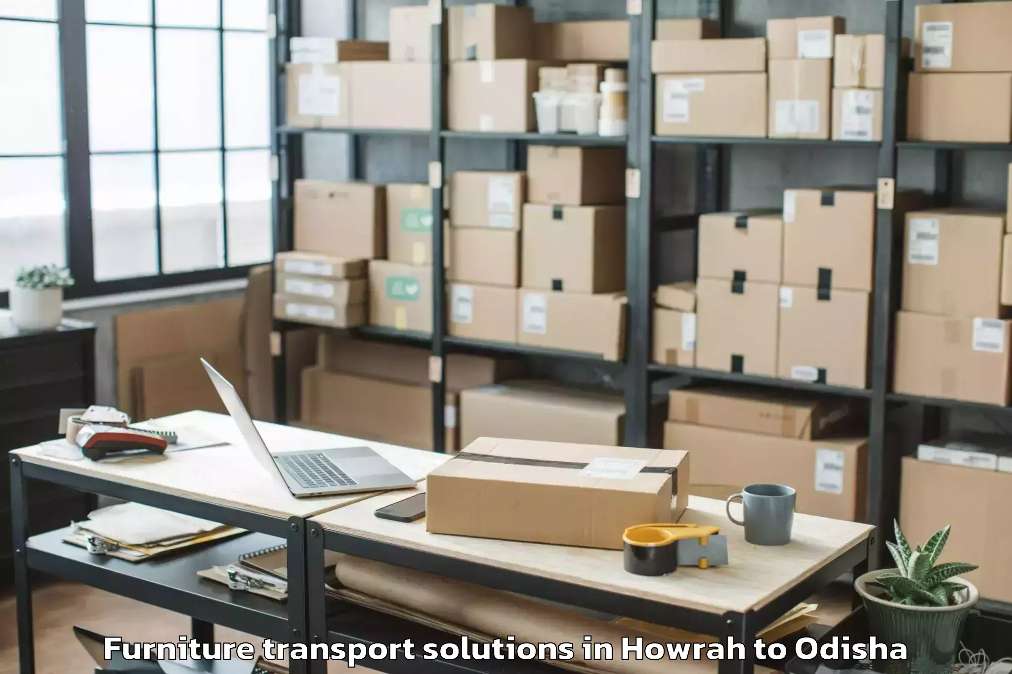 Professional Howrah to Bampada Furniture Transport Solutions